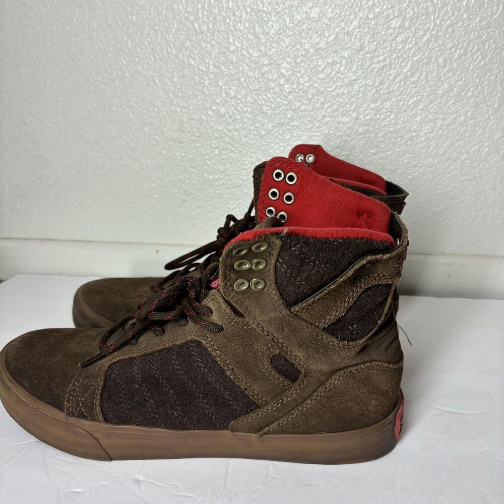 SUPRA Skytop Muska 001 Shoes Mens Size 7 Brown Suede High Top Skate Sneakers - Picture 3 of 16